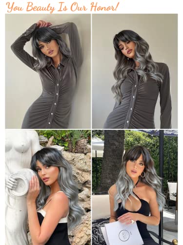 Grey Ombre Human Hair Wig for Women, 20 Inch, Natural Look & Feel - Image 2