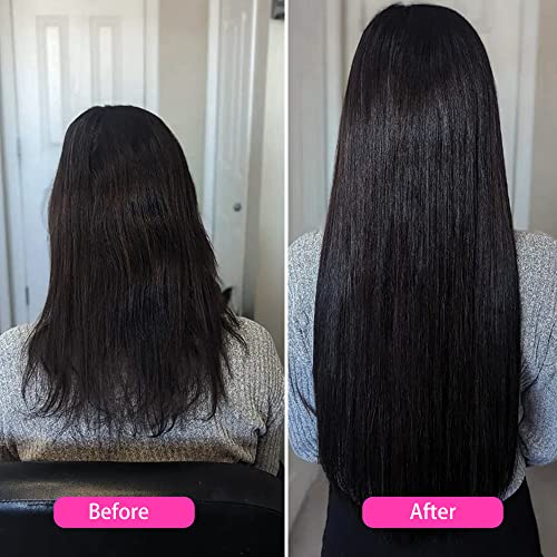 18 Inch 7 Piece Remy Human Hair Clip-In Extensions Natural Brown - Image 5