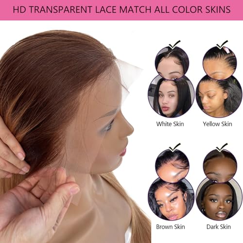 22 Inch Strawberry Blonde Human Hair Wig for Women, Natural Loose Wave Style - Image 3