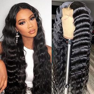 Human hair wig with cap weave design.