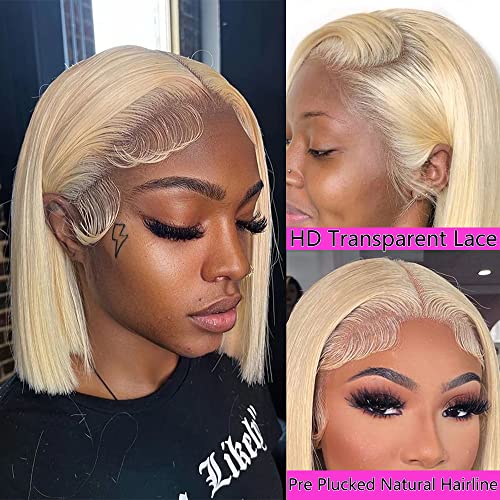 Blonde Short Human Hair Wig for Women, Natural Look, Lightweight, Comfortable, 10 Inch - Image 3