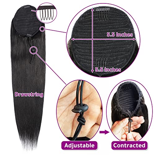 Human hair drawstring ponytails for easy styling. - Image 4