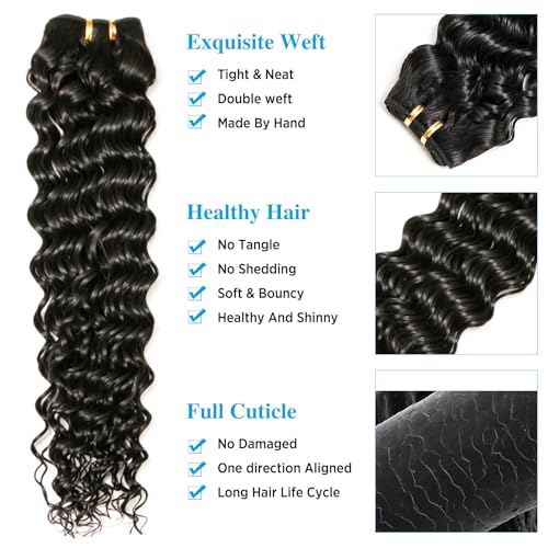 Deep wave human hair weave, loose style. - Image 4