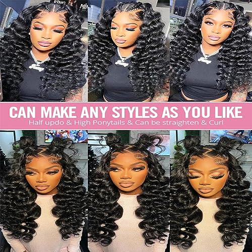 Deep wave human hair wig, loose style. - Image 4