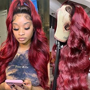 Red Ombre Lace Front Human Hair Wig