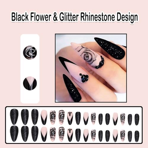 Black acrylic coffin nails ? short length. - Image 2