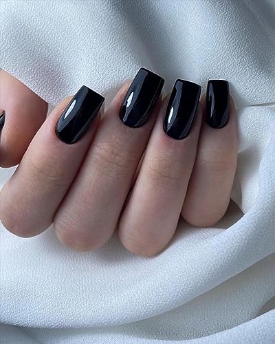 Black Square Acrylic Nails - Image 2