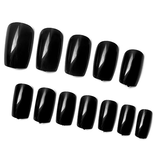Black Square Acrylic Nails - Image 7