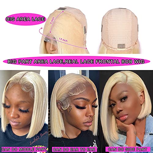 Blonde Short Human Hair Wig for Women, Natural Look, Lightweight, Comfortable, 10 Inch - Image 4