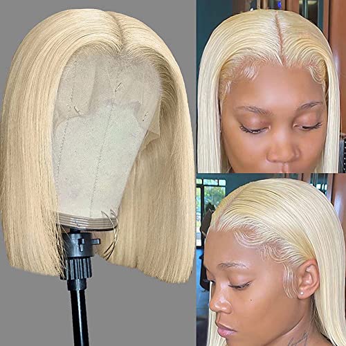 Blonde Short Human Hair Wig for Women, Natural Look, Lightweight, Comfortable, 10 Inch - Image 2