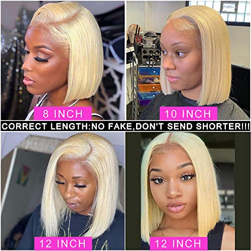 Blonde Short Human Hair Wig for Women, Natural Look, Lightweight, Comfortable, 10 Inch - Image 5