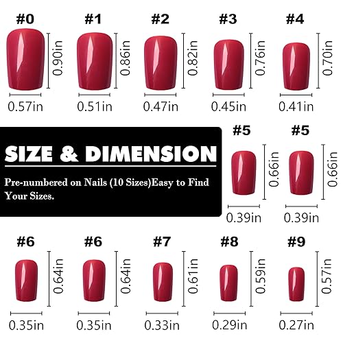 Bold red acrylic nails for a striking look. - Image 2