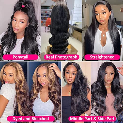13x4 Lace Front Brazilian Human Hair Wig, Natural Black, 150% Density - Image 5