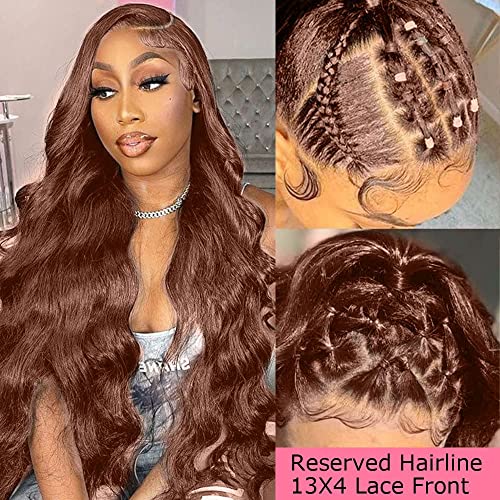 Brown Human Hair Wig in Chestnut Shade - Image 4