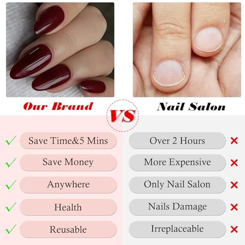 Burgundy Acrylic Nails - Image 4