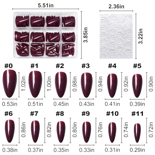 Burgundy Acrylic Nails - Image 2