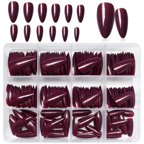 Burgundy Acrylic Nails