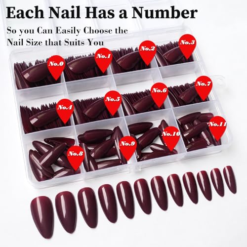 Burgundy Acrylic Nails - Image 7