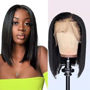 Natural Color Medium Length Caucasian Human Hair Wig