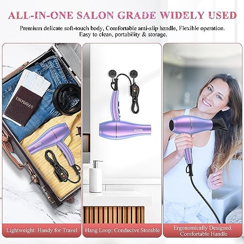 Vibrant Rainbow Hair Dryer 1875W High-Powered Fast Drying for Smooth Salon Finish - Image 7