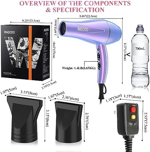 Vibrant Rainbow Hair Dryer 1875W High-Powered Fast Drying for Smooth Salon Finish - Image 8