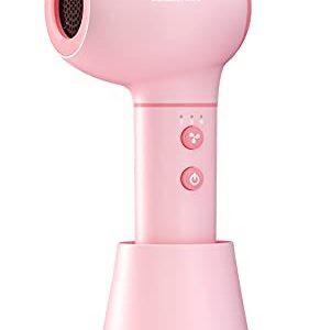 Compact Cordless Hair Dryer for Travel Styling, 2 Speed Settings