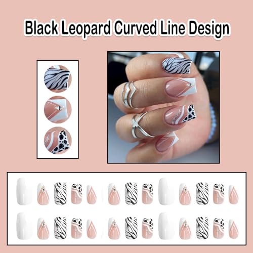 Dalmatian print acrylic nails for a fun, trendy look. - Image 2