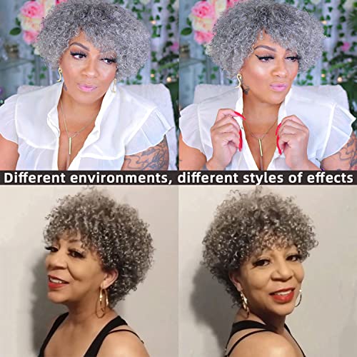 Dark Grey Human Hair Wig - Image 4