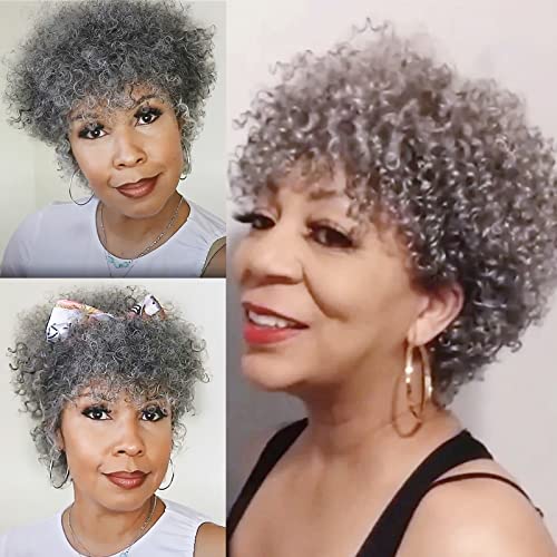 Dark Grey Human Hair Wig