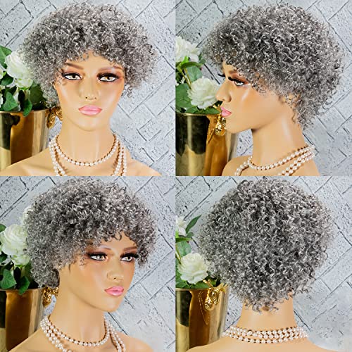 Dark Grey Human Hair Wig - Image 2