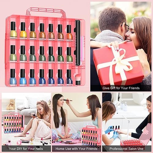 Dark Red Gel Nail Polish Kit with Trendy Design Options 10ml - Image 7