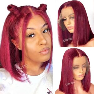 Dark Red Human Hair Wig