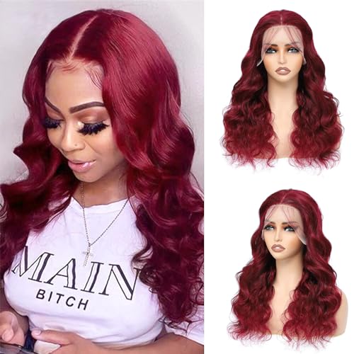 Dark Red Human Hair Wig - Image 5