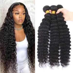 Deep Wave 100% Human Hair Crochet Braiding Extensions 18 Inch