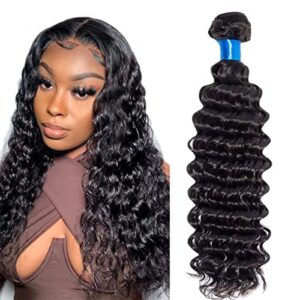 18 Inch Natural Deep Wave Human Hair Ponytail Extension Clip-In