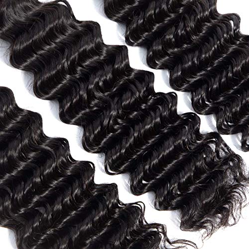18 Inch Natural Deep Wave Human Hair Ponytail Extension Clip-In - Image 5