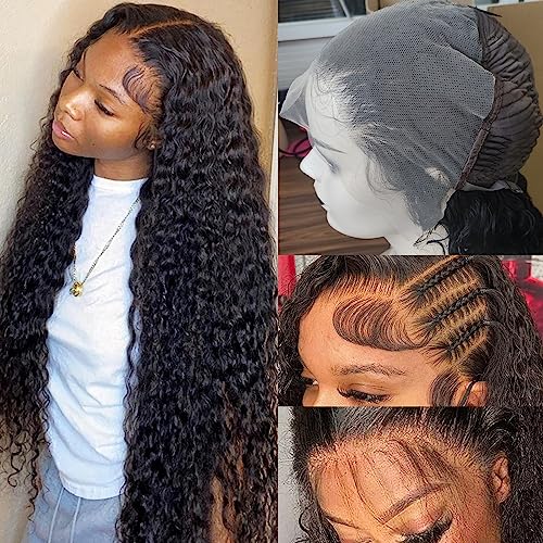Deep wave human hair wig.