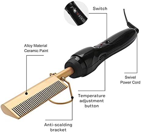 Electric Heated Hair Brush for Fast Styling, Adjustable Temperature, Black - Image 3