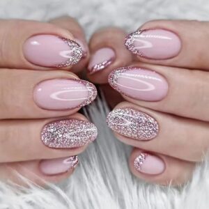 French Acrylic Oval Nails