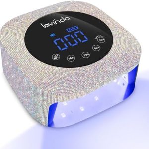 Gel nails cured with LED light.