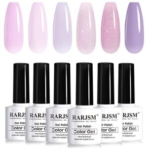 Gel polish in vibrant violet shade.