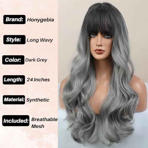 Grey Ombre Human Hair Wig for Women, 20 Inch, Natural Look & Feel - Image 3