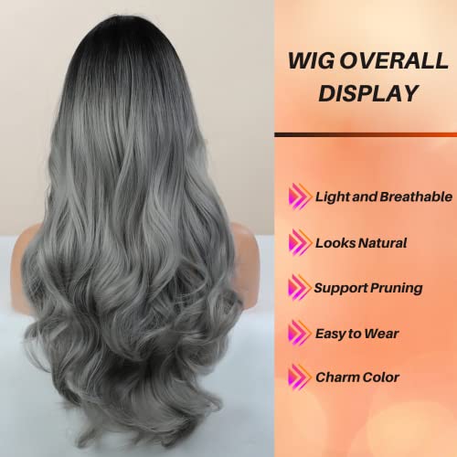 Grey Ombre Human Hair Wig for Women, 20 Inch, Natural Look & Feel - Image 4