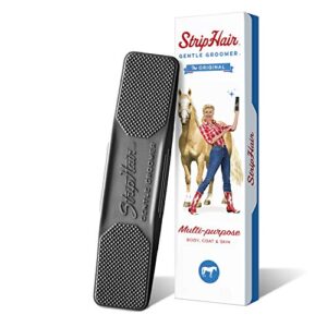 Hair brush with strip design for easy hair removal.