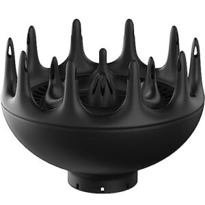 Hair dryer attachment for diffusing and styling curly hair.