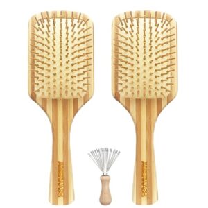 Hornbeam wood hair brush for gentle styling.
