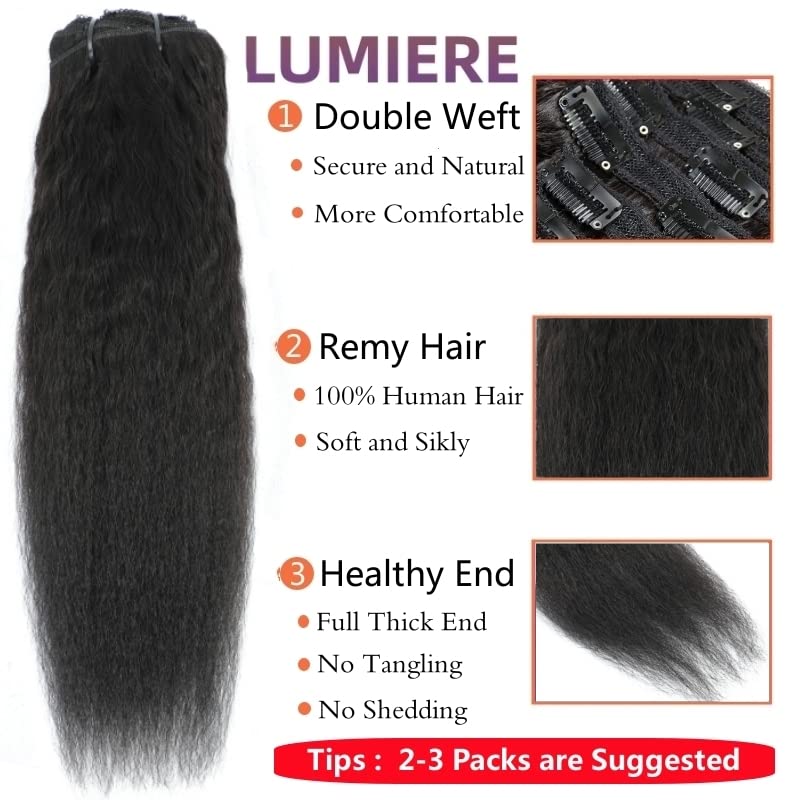 Human hair clip-in extensions for easy styling. - Image 3
