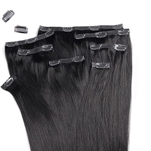 18 Inch 7 Piece Remy Human Hair Clip-In Extensions Natural Brown - Image 6