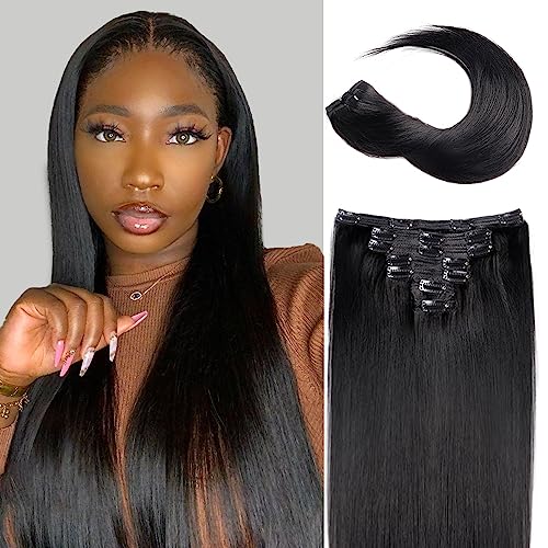 18 Inch 7 Piece Remy Human Hair Clip-In Extensions Natural Brown