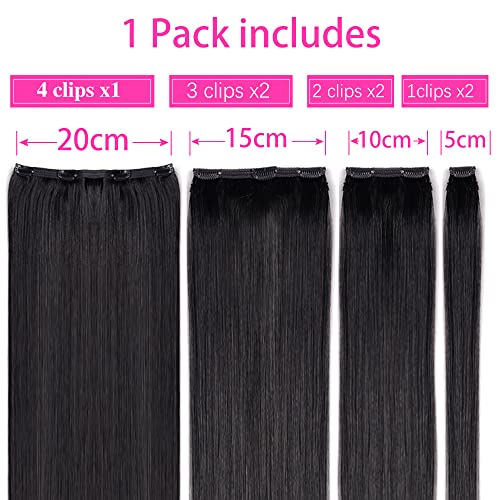 18 Inch 7 Piece Remy Human Hair Clip-In Extensions Natural Brown - Image 2